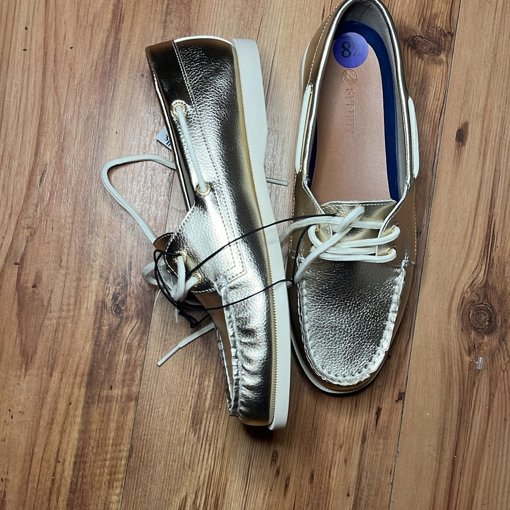 Sperry Metallic Gold Loafers